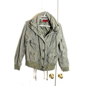 Coffee Shop Olive Green Bomber Flight Jacket sz M